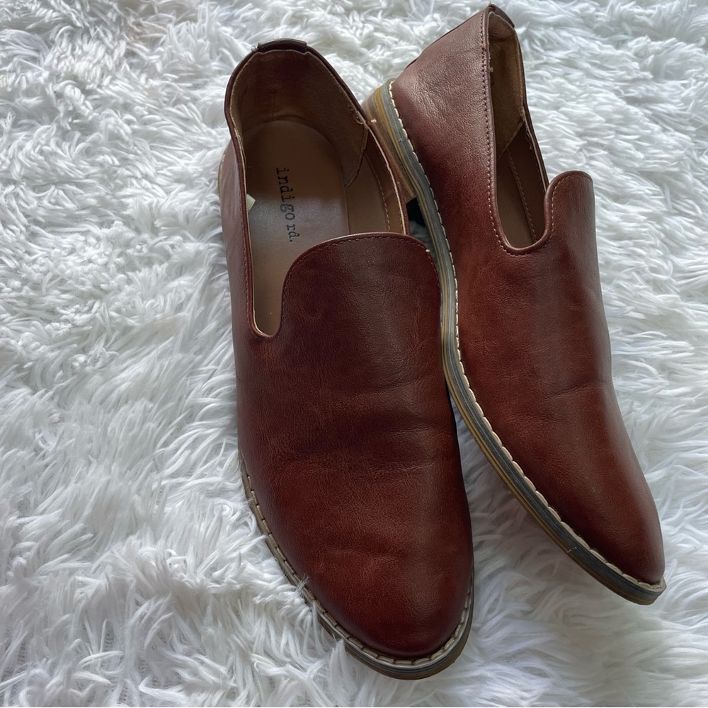 Indigo Rd Hopeful/ Hani Cognac‎ Brown Slip On Loafer Flats